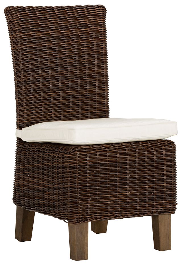 Canyon Dark Brown White Woven Side Chair