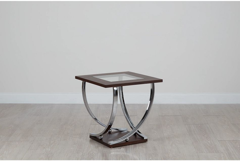 Tabitha Dark Tone Glass End Table Living Room End Tables