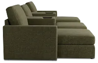 Citymod Green Fabric 6-piece Home Theater With Storage Consoles