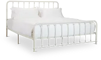 Rory White Metal Panel Bed