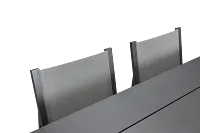 Linear Dark Gray 70" Aluminum Table & 4 Sling Side Chairs