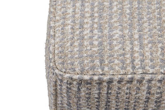 Webcam Gray Fabric Accent Pouf