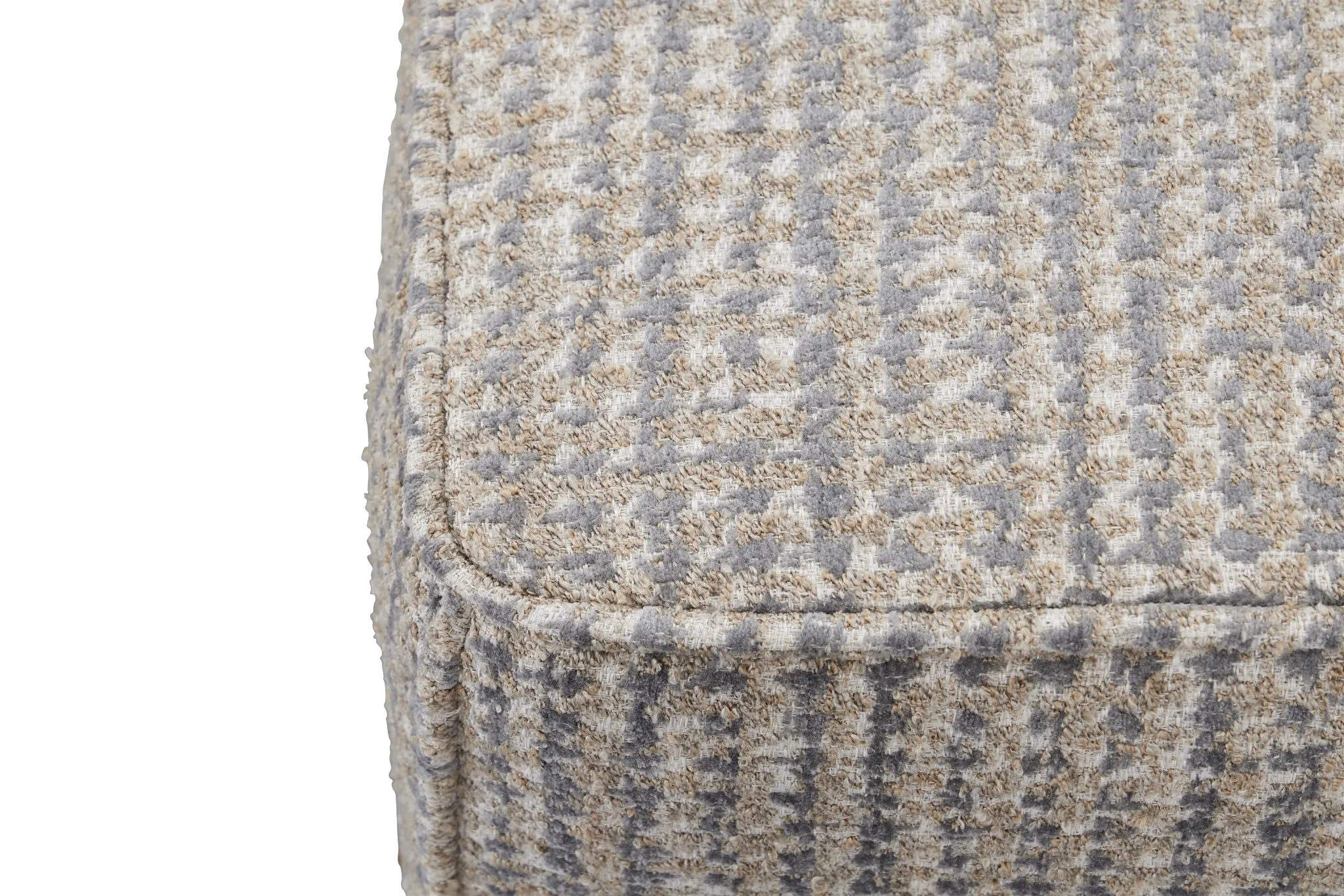 Webcam Gray Fabric Accent Pouf