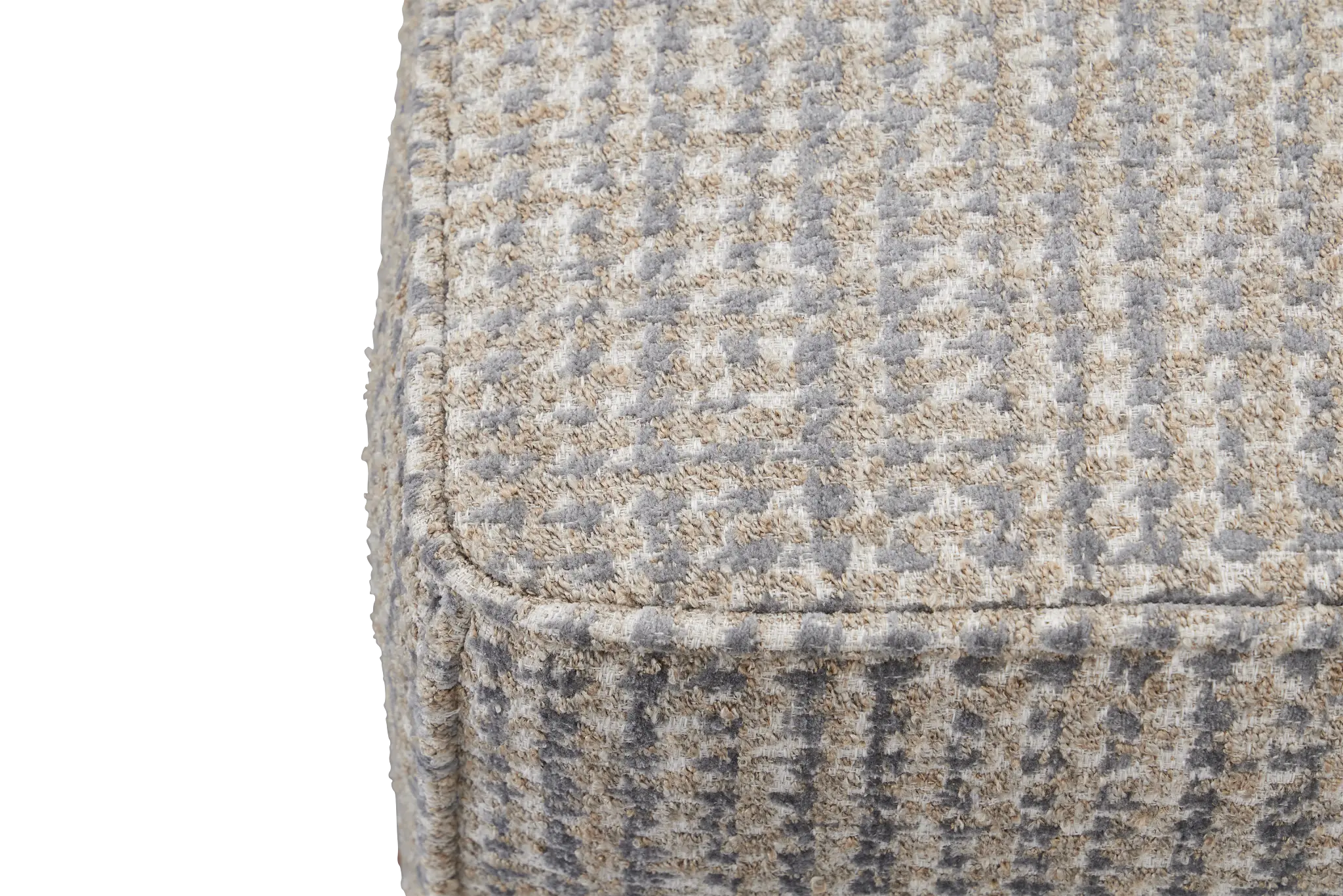 Webcam Gray Fabric Accent Pouf Webcam Gray Fabric Accent Pouf