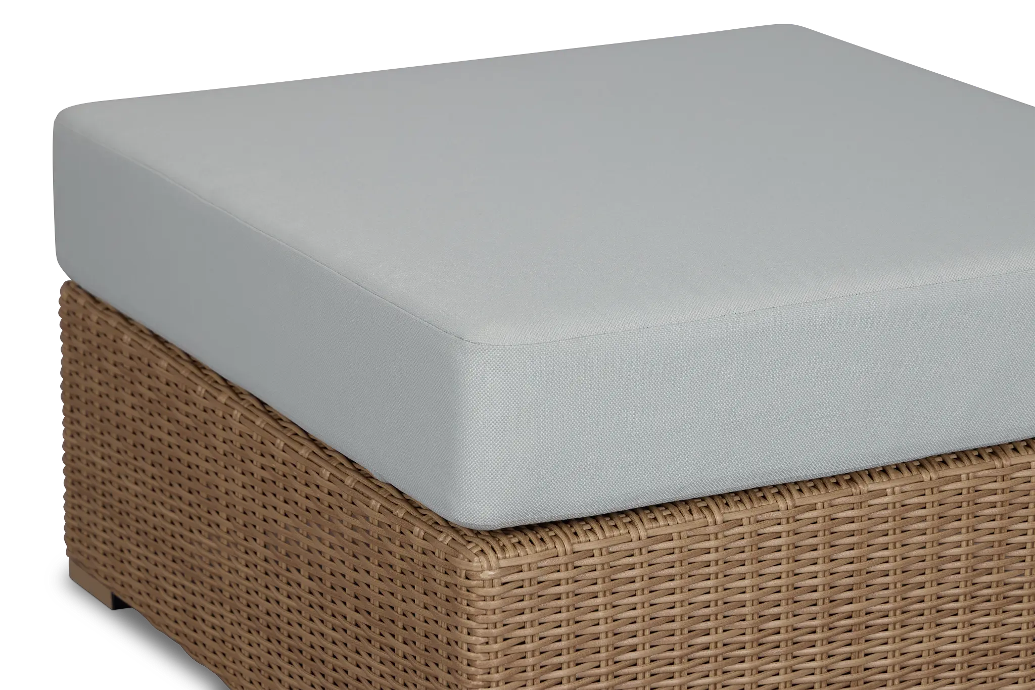 Montecito Light Tone Large Ottoman With Light Blue Cushions Montecito Light Tone Large Ottoman With Light Blue Cushions