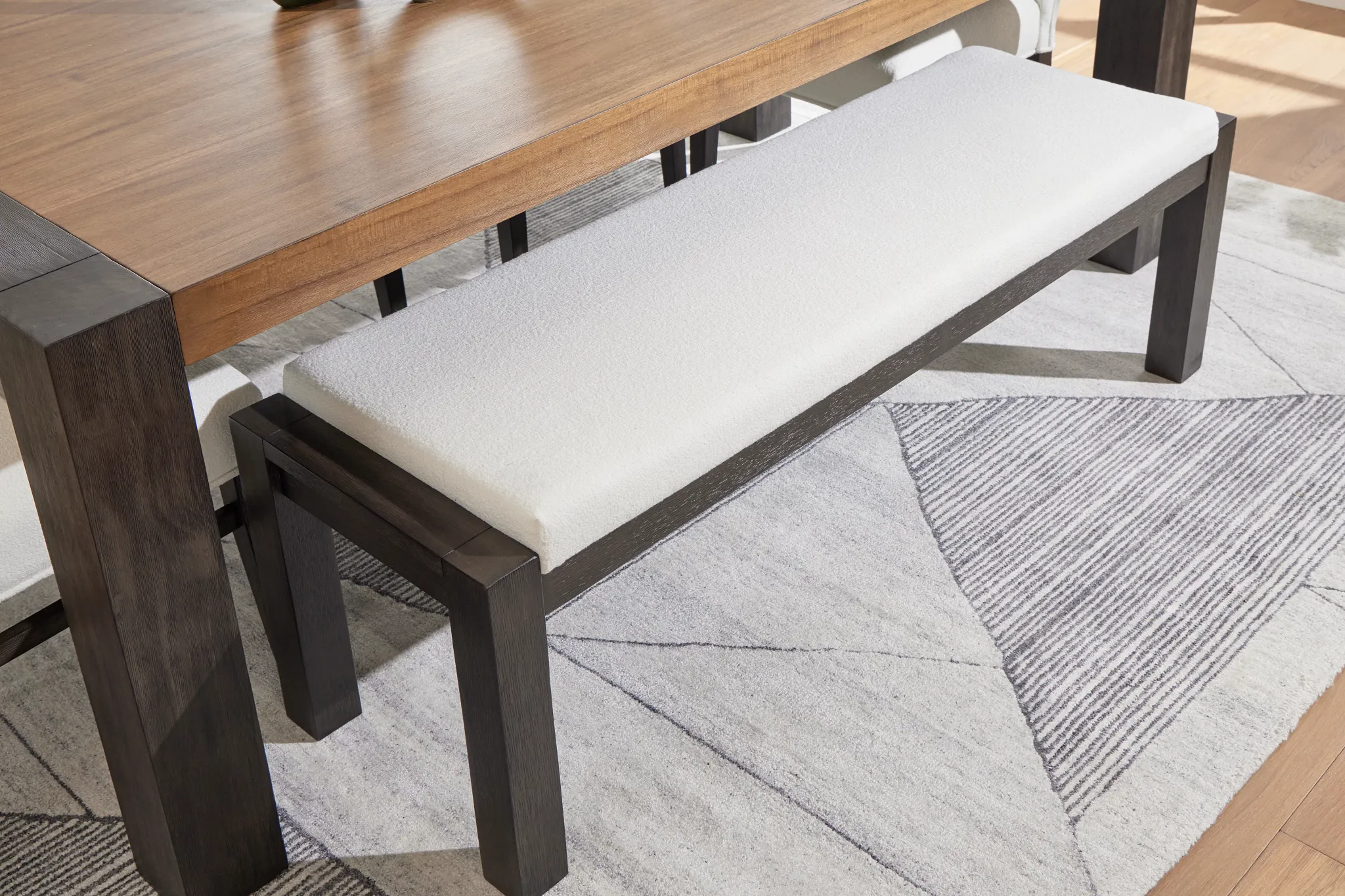 Jackson White Upholstered Dining Bench