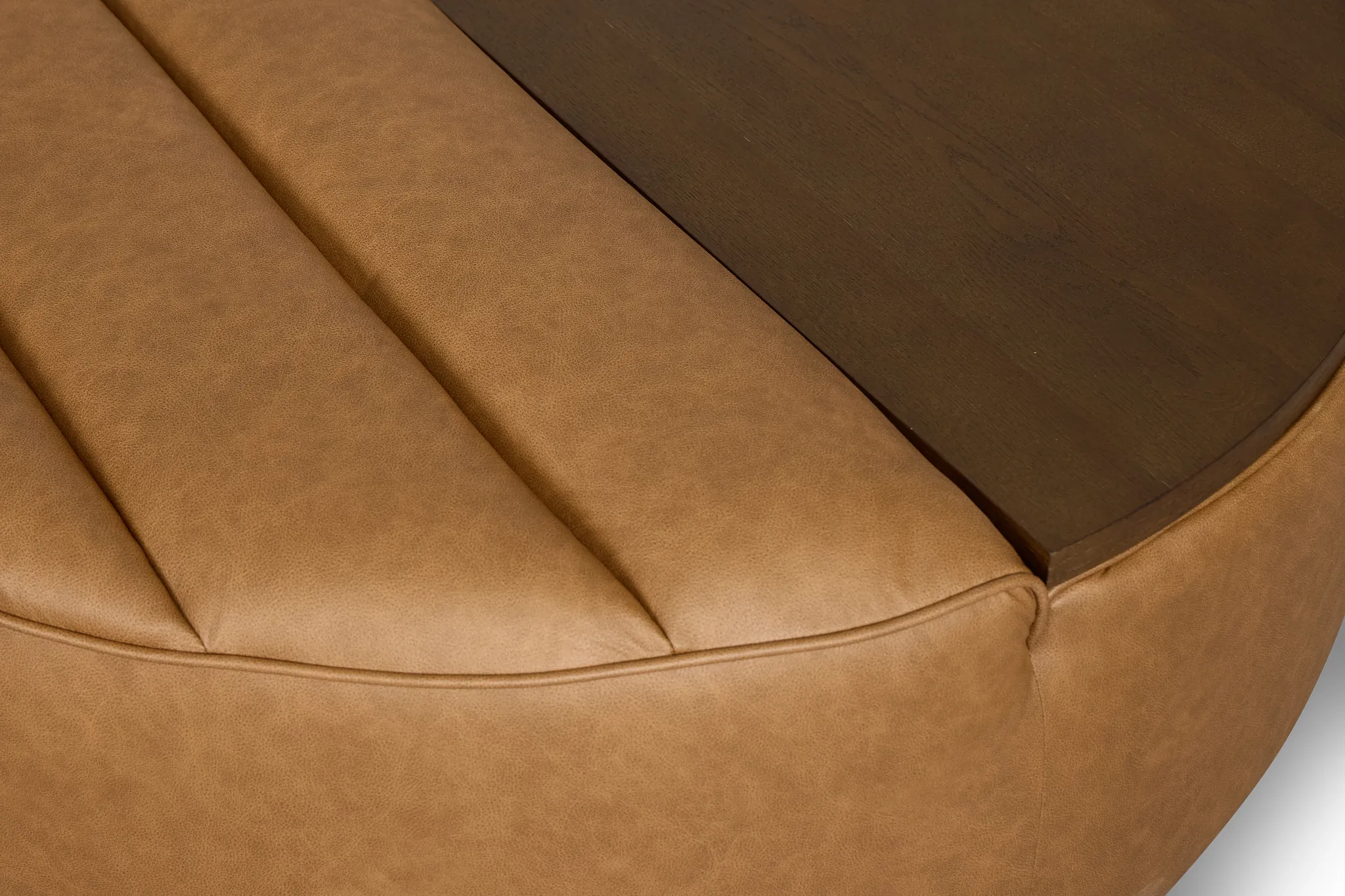 Sawyer Light Brown Micro Storage Ottoman