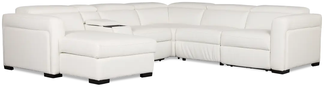 Melody White Storage Small Dual Power Left Chaise Sectional Melody White Storage Small Dual Power Left Chaise Sectional