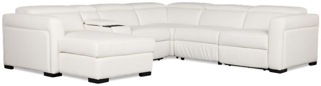 Melody White Storage Small Dual Power Left Chaise Sectional