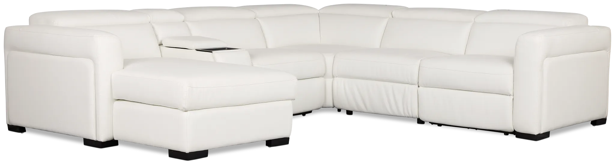 Melody White Storage Small Dual Power Left Chaise Sectional
