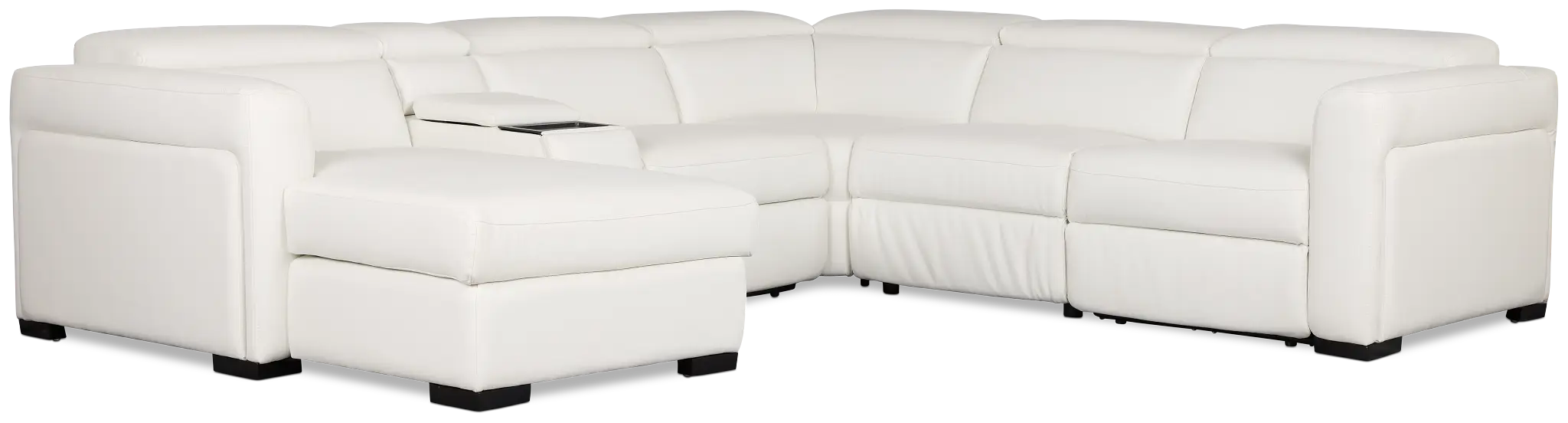 Melody White Storage Small Dual Power Left Chaise Sectional Melody White Storage Small Dual Power Left Chaise Sectional