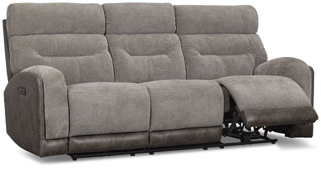 Travis Gray Fabric Power Reclining Sofa