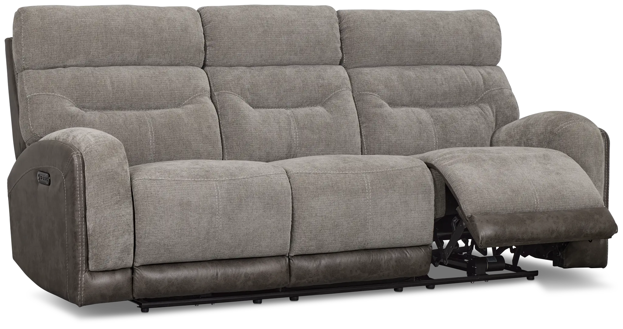 Travis Gray Fabric Power Reclining Sofa Travis Gray Fabric Power Reclining Sofa