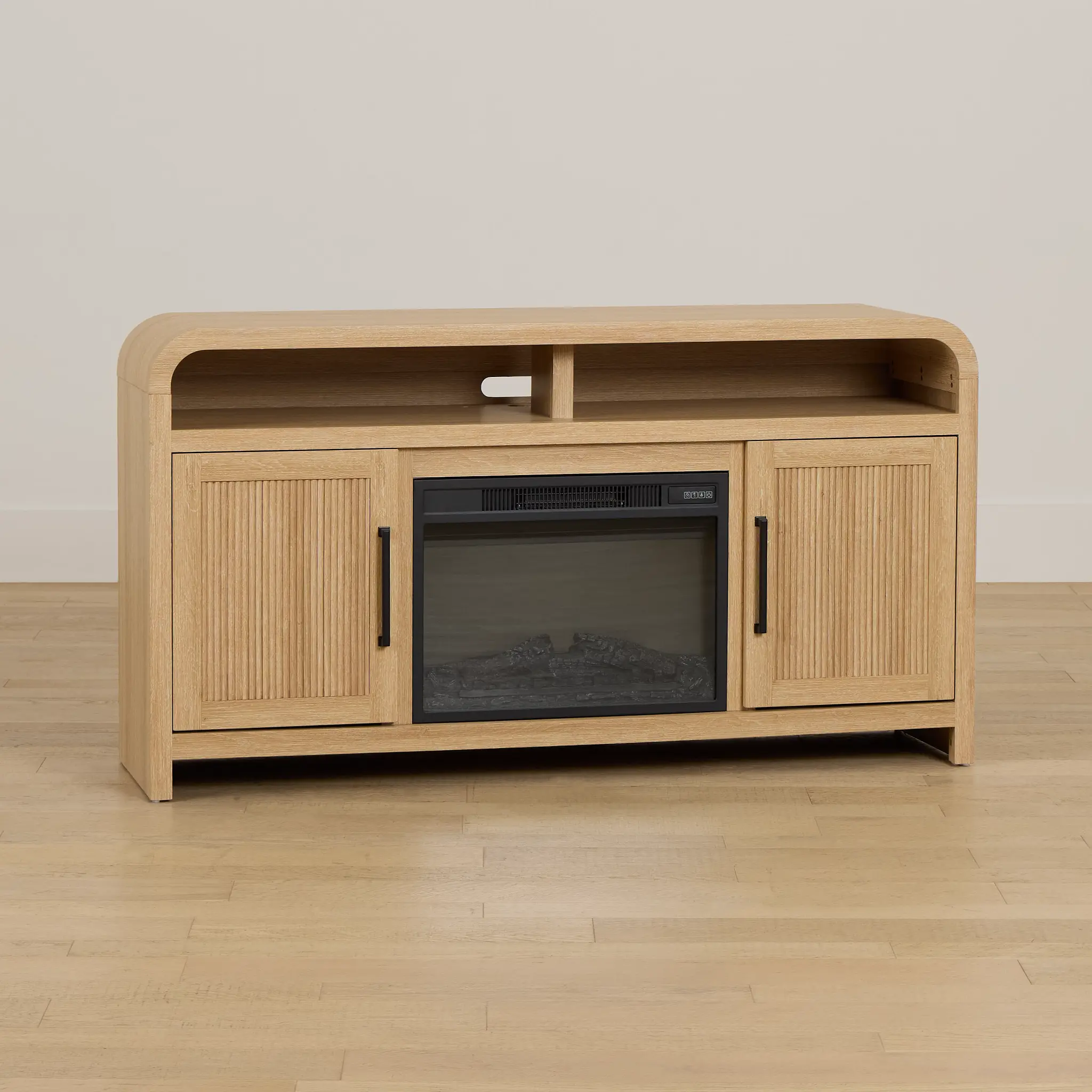 Lyndie Light Tone Tv Stand With Fireplace Insert Lyndie Light Tone Tv Stand With Fireplace Insert