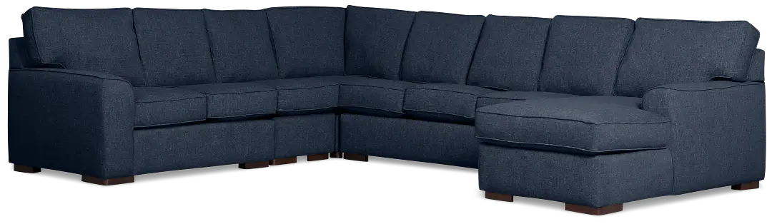 Sinclair Dark Blue Fabric Right Chaise Memory Foam Sleeper Sectional Sinclair Dark Blue Fabric Right Chaise Memory Foam Sleeper Sectional