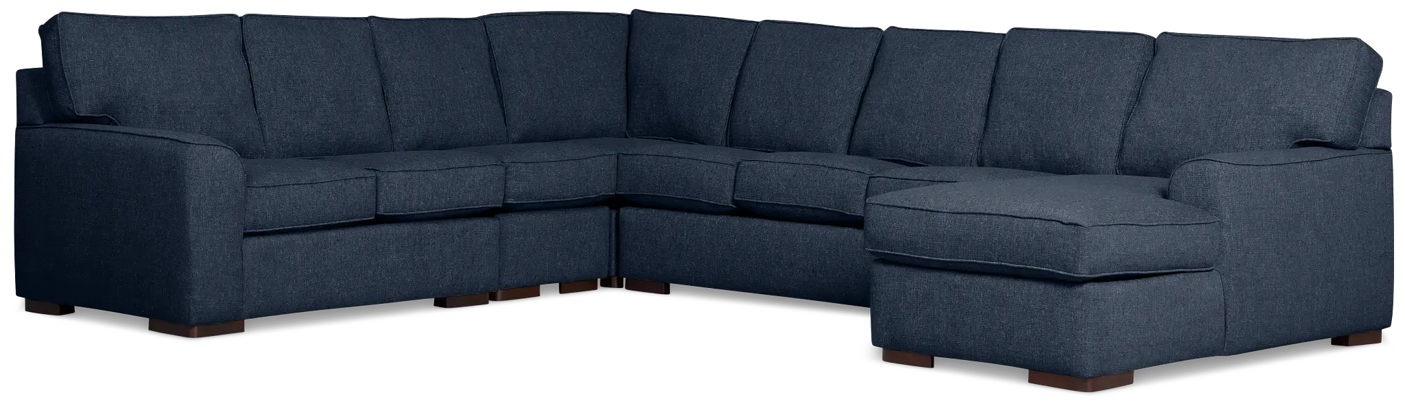 Sinclair Dark Blue Fabric Right Chaise Memory Foam Sleeper Sectional Sinclair Dark Blue Fabric Right Chaise Memory Foam Sleeper Sectional