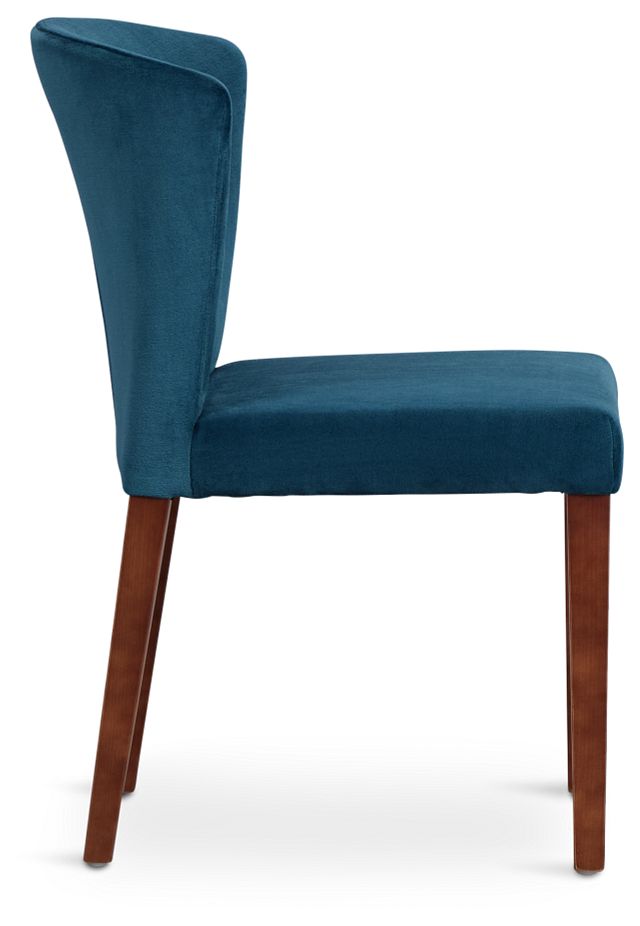 Bentley Dark Blue Velvet Upholstered Side Chair