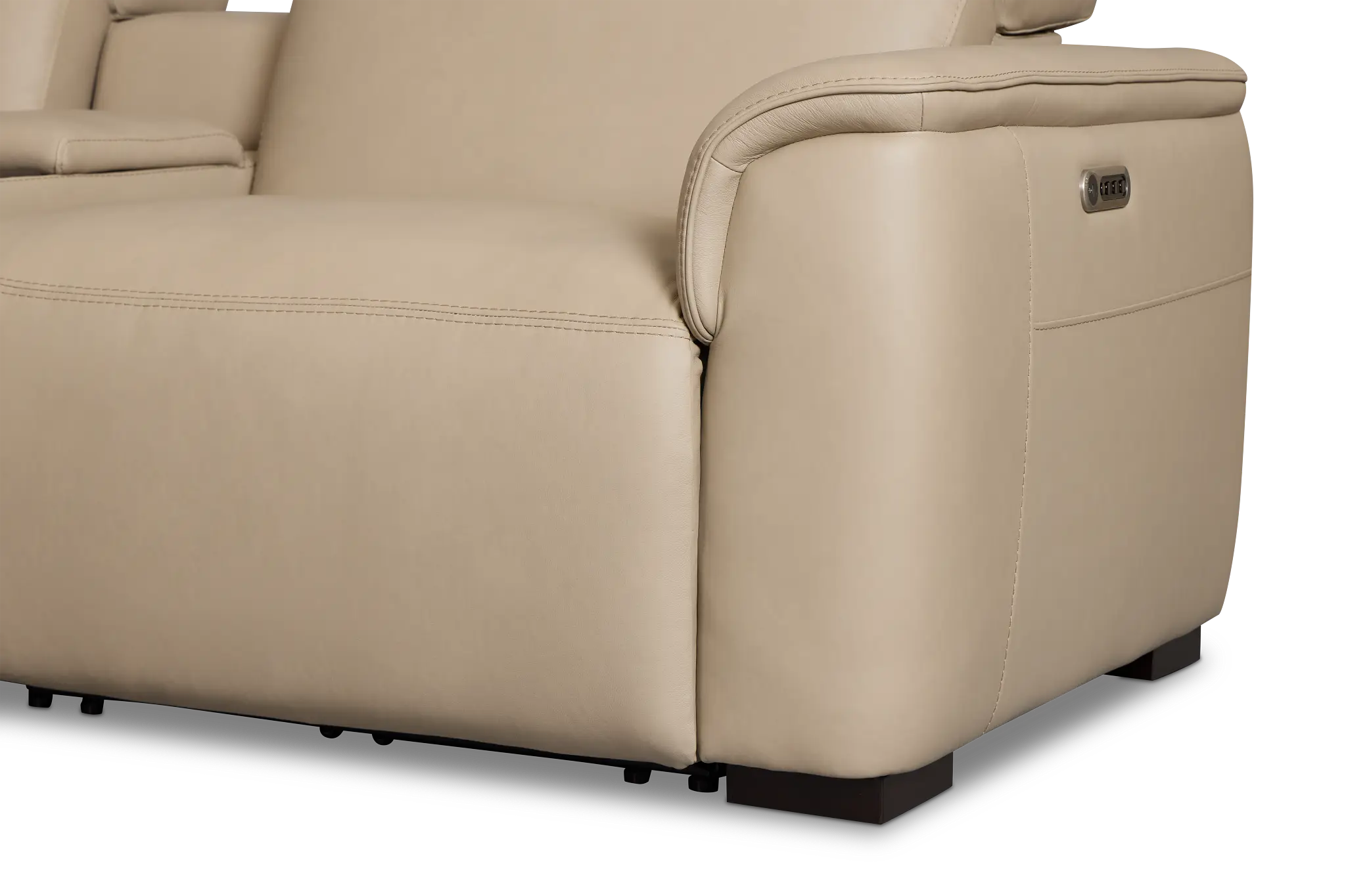 Flexsteel Brodie Taupe Lthr/vinyl Large Triple Power Reclining Two-arm Sectional Flexsteel Brodie Taupe Lthr/vinyl Large Triple Power Reclining Two-arm Sectional
