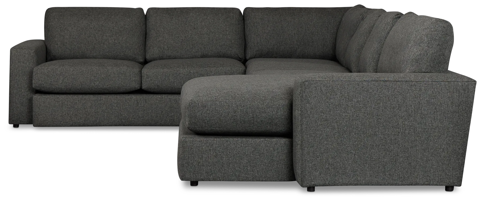 Brantley Dark Gray Fabric Large Right Chaise Sectional