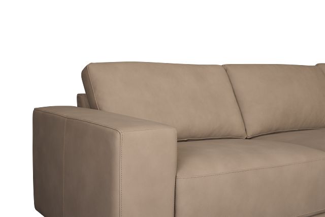 Kellan Taupe Leather Large Two-arm Sectional