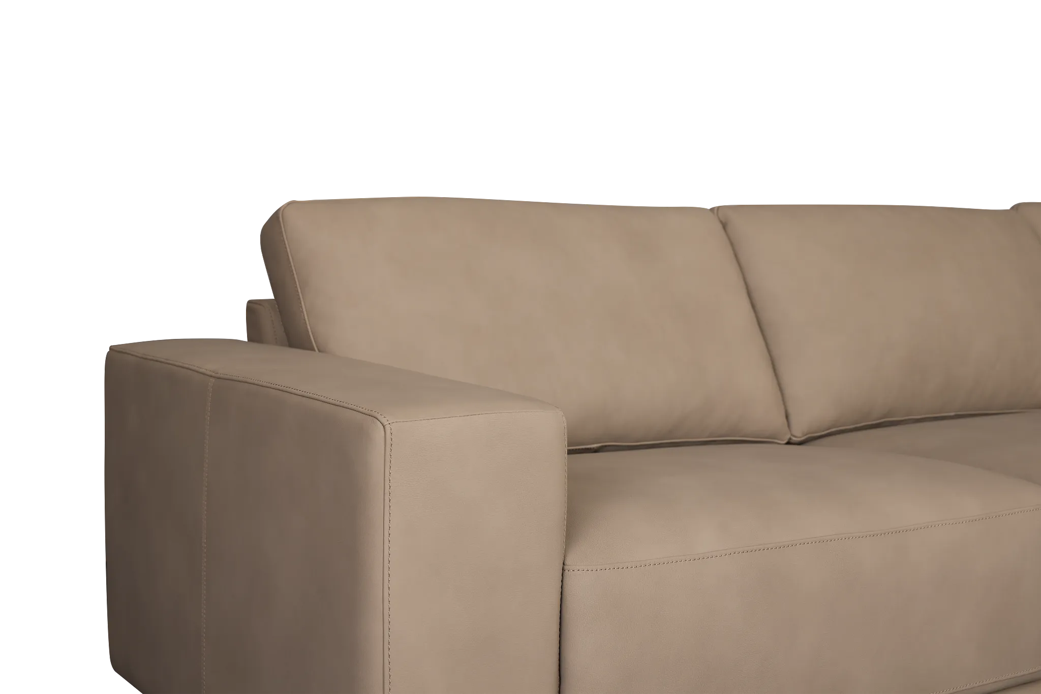 Kellan Taupe Leather Large Two-arm Sectional