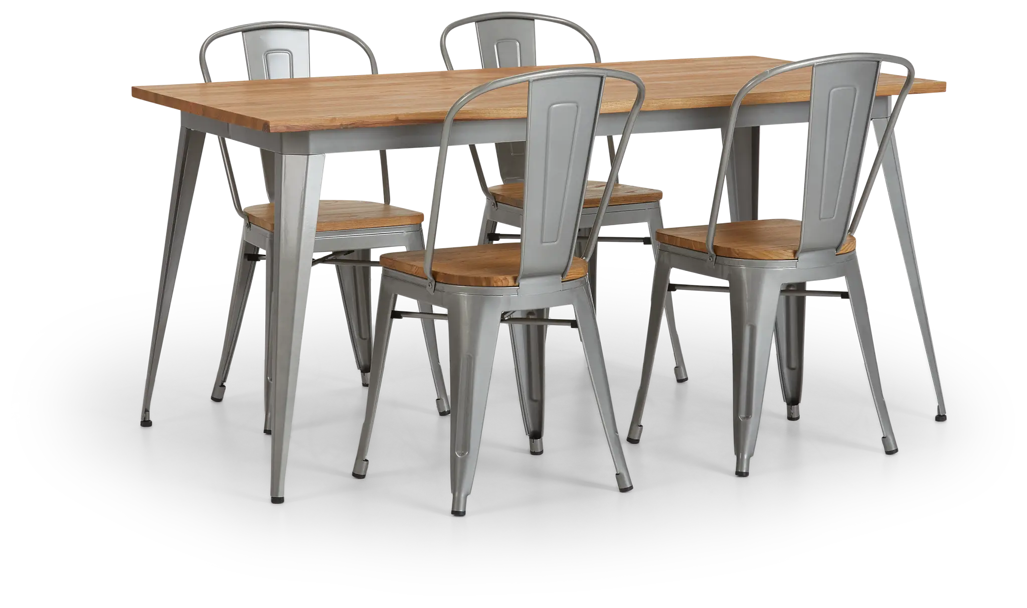 Huntley Light Tone Rect Table & 4 Wood Chairs Huntley Light Tone Rect Table & 4 Wood Chairs