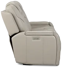 Eclipse Light Gray Lthr/vinyl Power Reclining Sofa W/ Massage