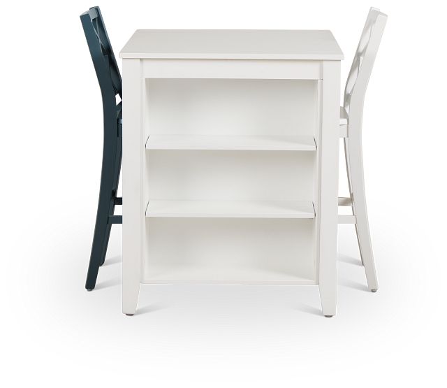 Edgartown White Storage High Table & Mixed Barstools