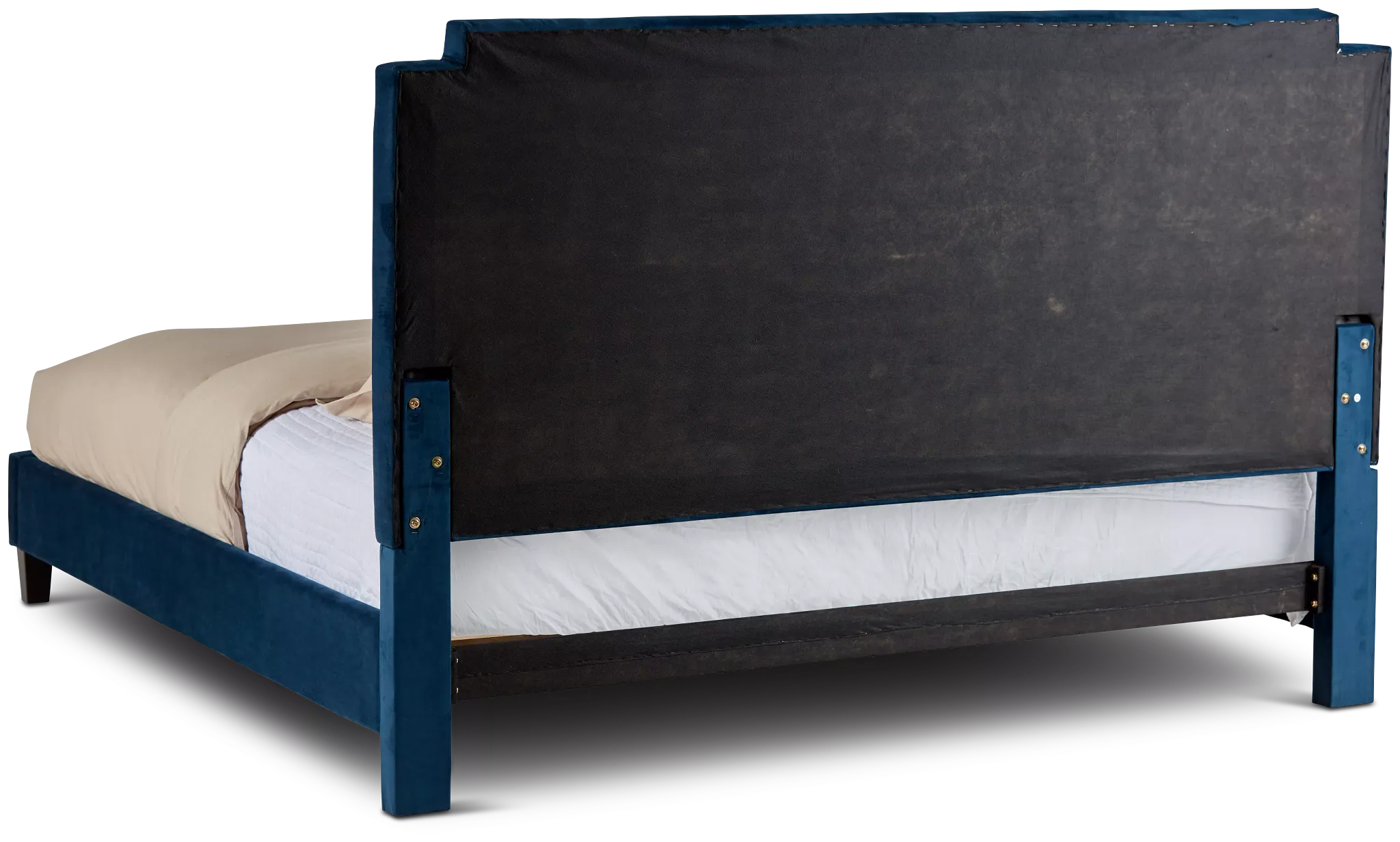 Whitney Dark Blue Uph Platform Bed