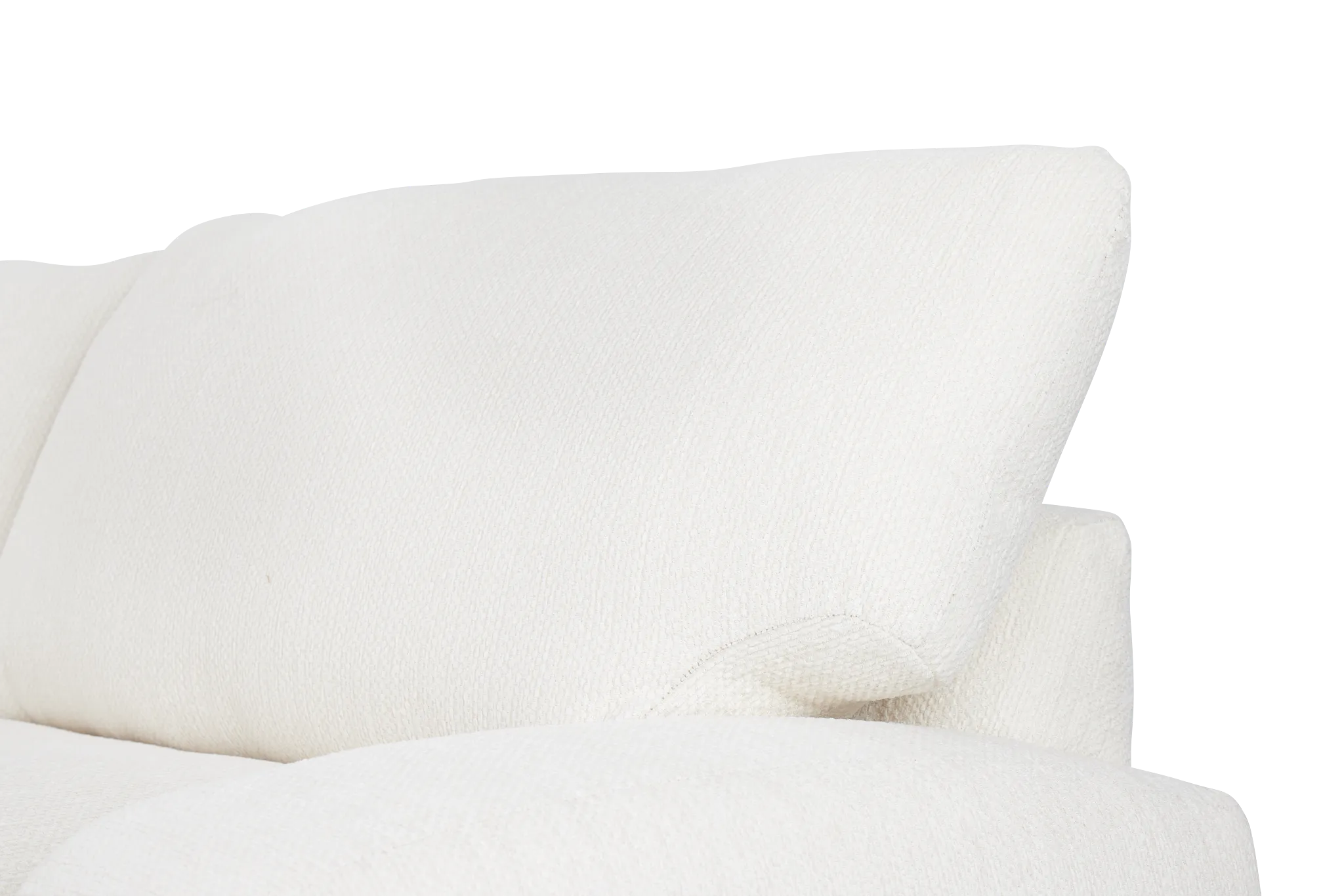 Alpha White Fabric Large Right Chaise Sectional