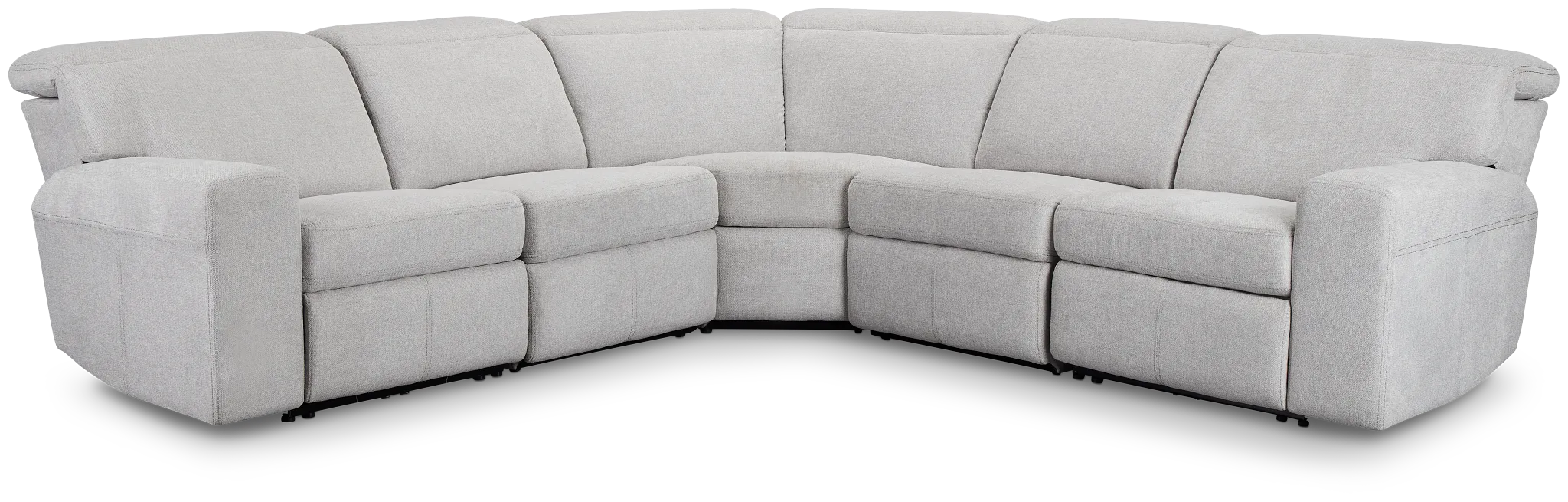 Callum Light Gray Fabric Small Two-arm Power Reclining Sectional