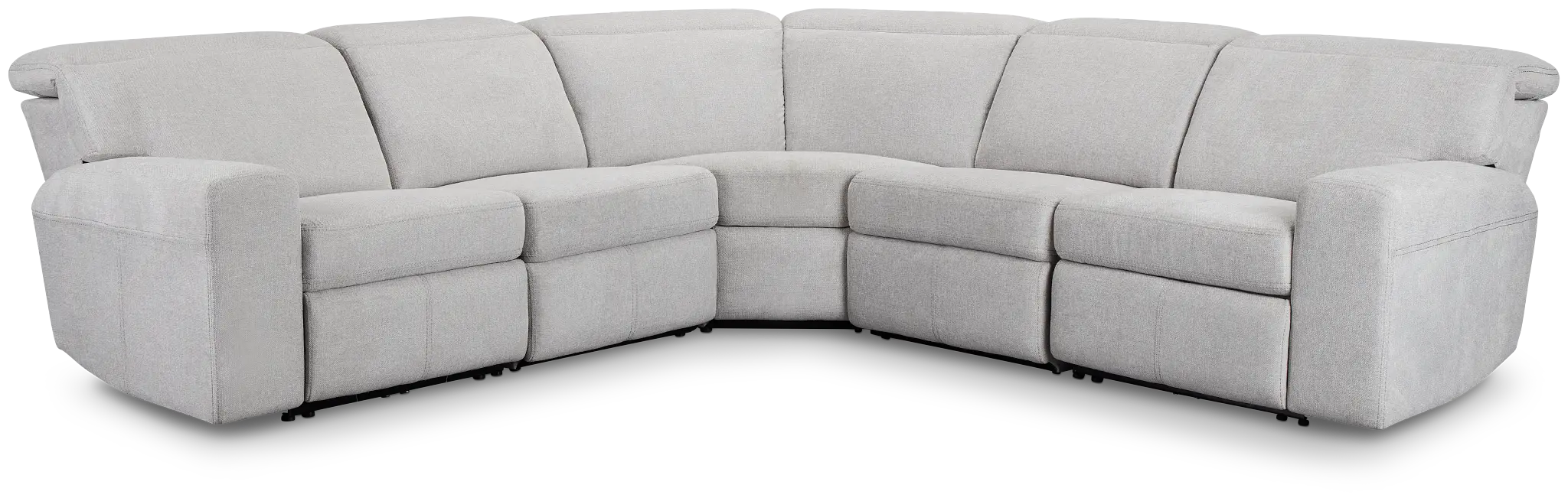Callum Light Gray Fabric Small Two-arm Power Reclining Sectional Callum Light Gray Fabric Small Two-arm Power Reclining Sectional