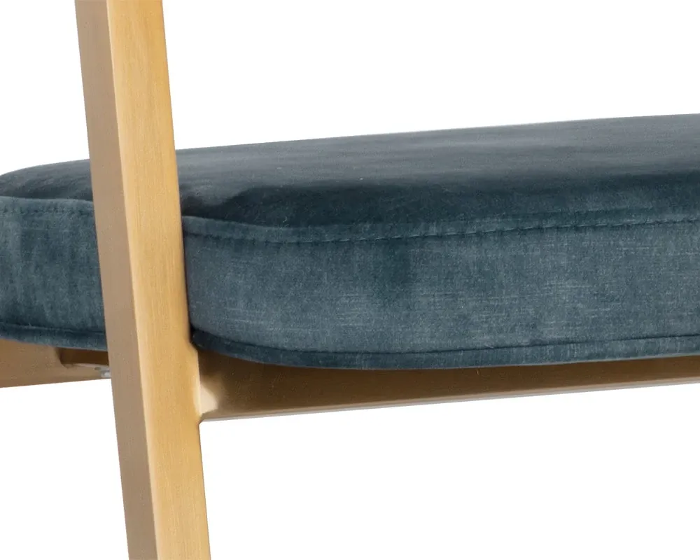 Erica Dark Blue Curved Upholstered Arm Chair