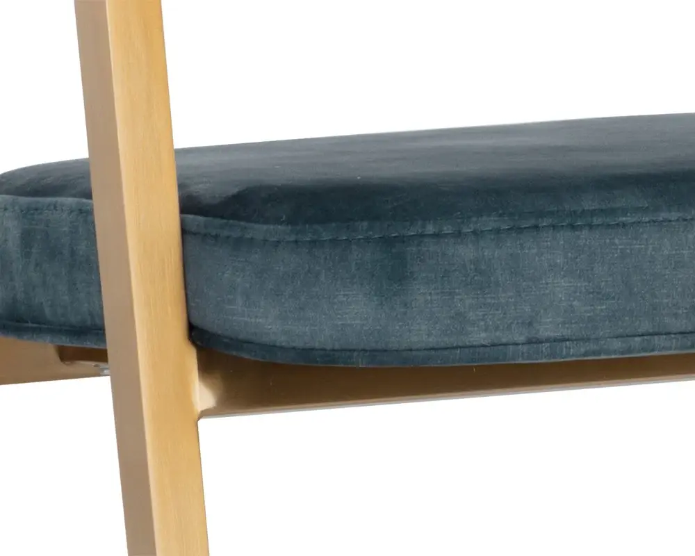Erica Dark Blue Curved Upholstered Arm Chair Erica Dark Blue Curved Upholstered Arm Chair