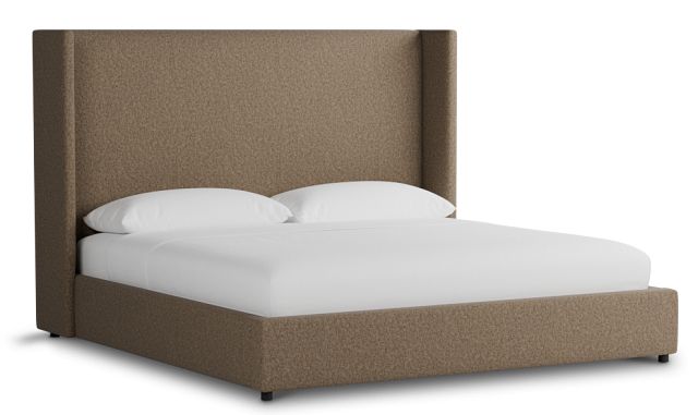 Captiva Merino Brown 60" Upholstered Shelter Bed