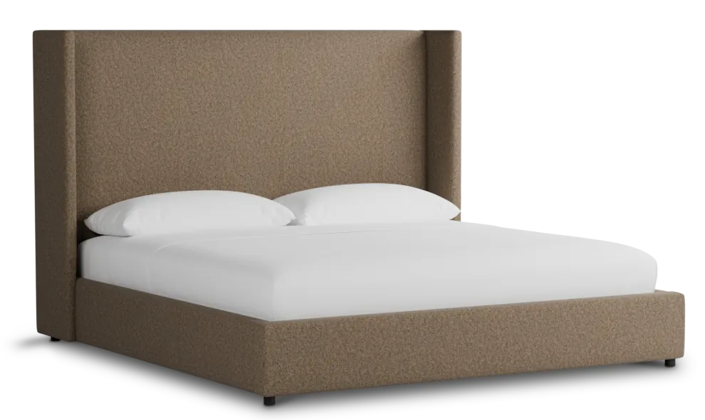 Captiva Merino Brown 60" Upholstered Shelter Bed