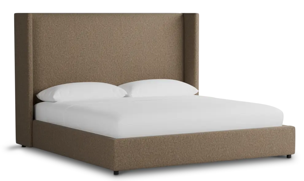 Captiva Merino Brown 60" Upholstered Shelter Bed Captiva Merino Brown 60" Upholstered Shelter Bed