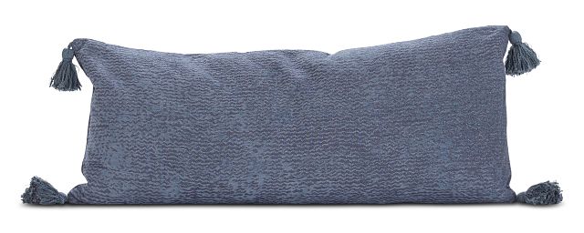 Carmela Blue Cotton Lumbar Accent Pillow