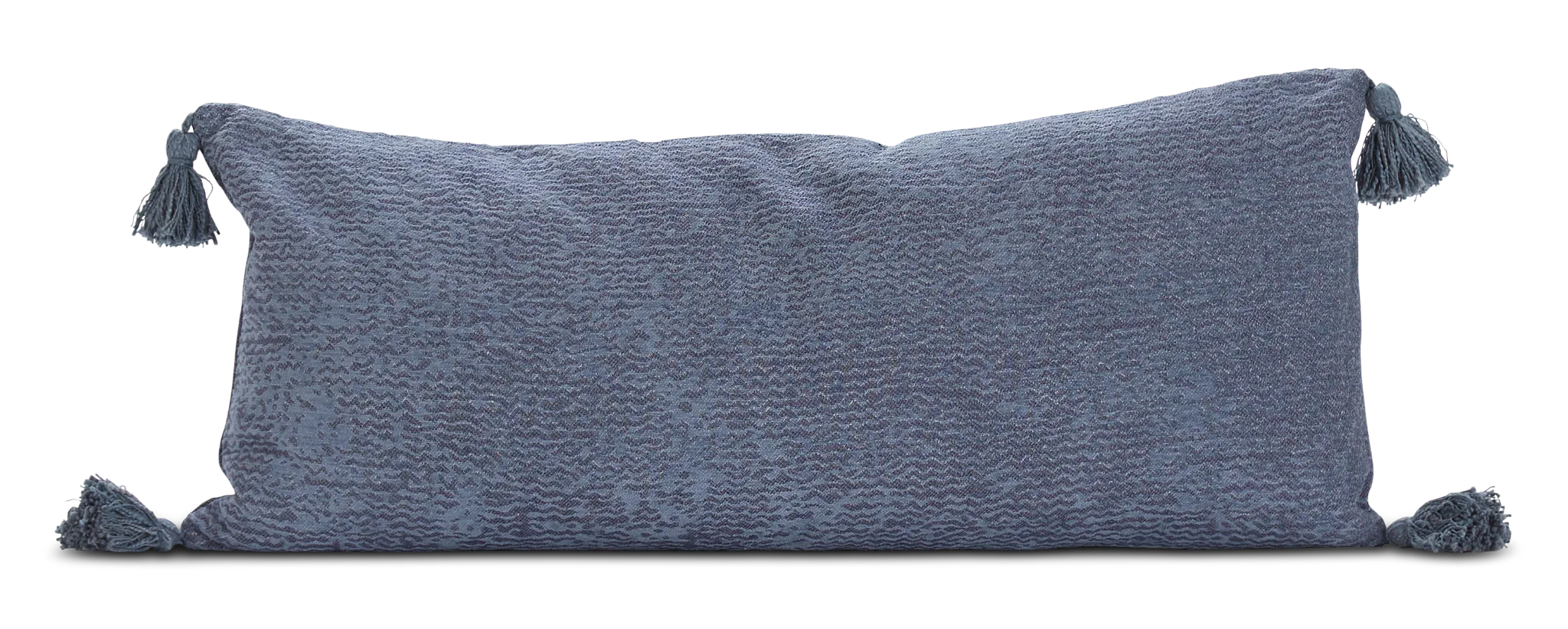 Carmela Blue Cotton Lumbar Accent Pillow