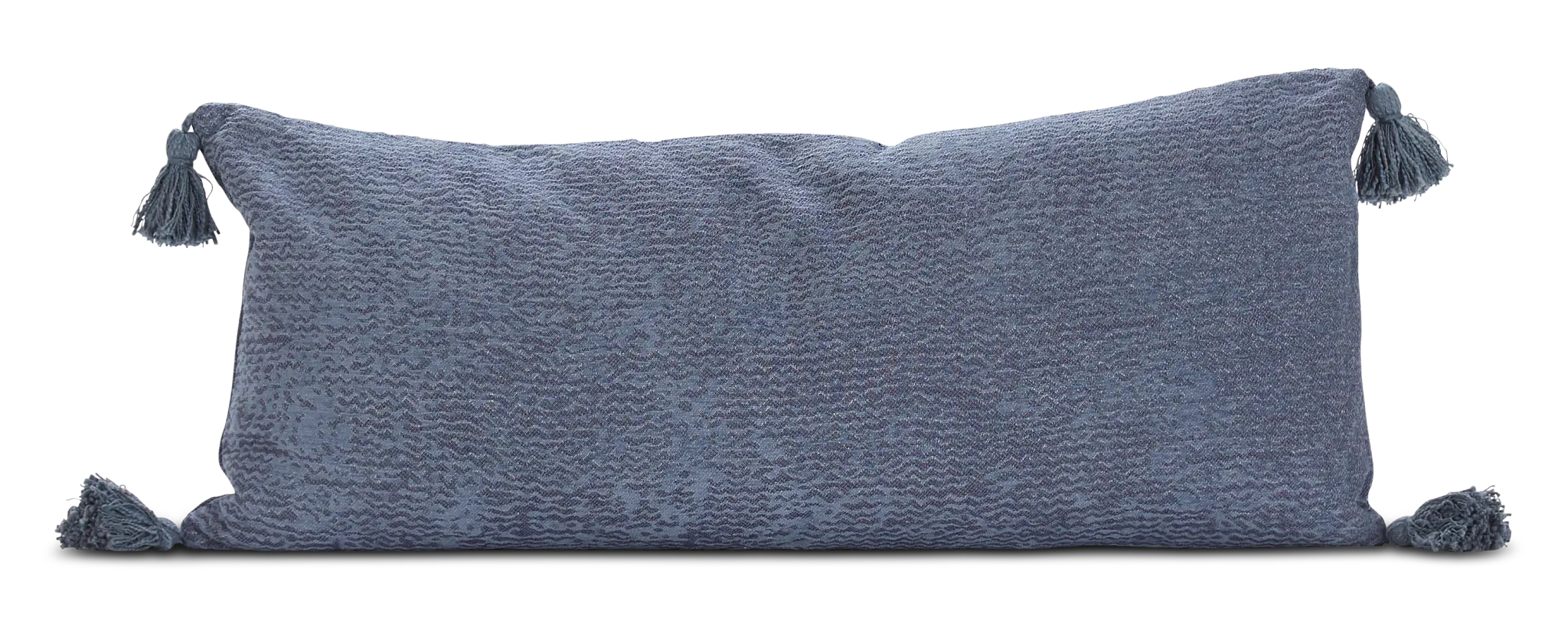 Carmela Blue Cotton Lumbar Accent Pillow Carmela Blue Cotton Lumbar Accent Pillow