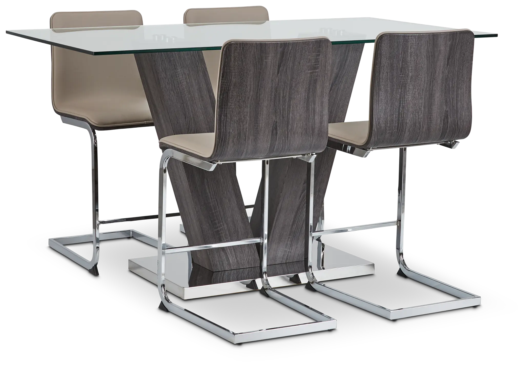 Kendall Glass High Table & 4 Upholstered Barstools Kendall Glass High Table & 4 Upholstered Barstools