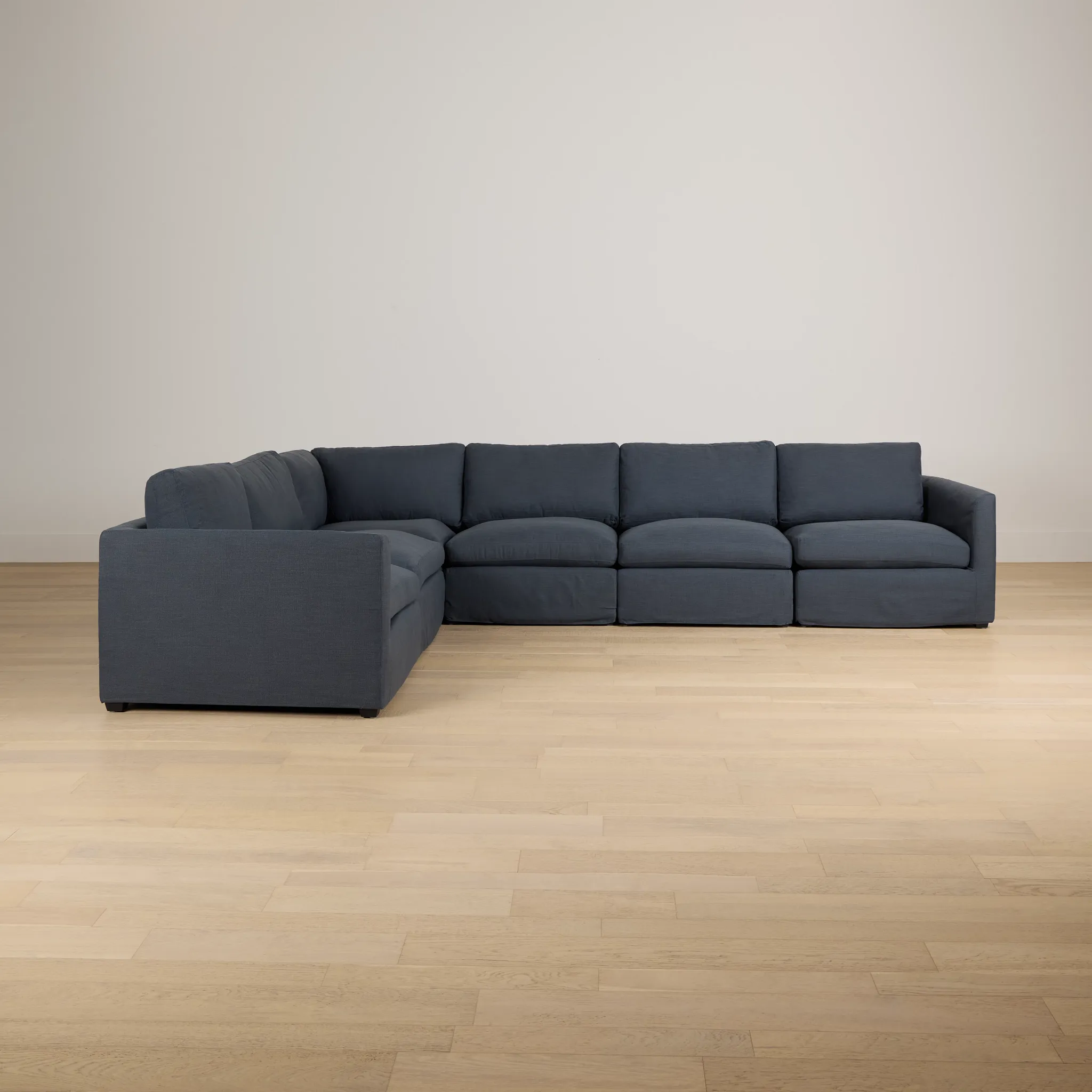 Willow Navy Fabric Large Two-arm Sectional