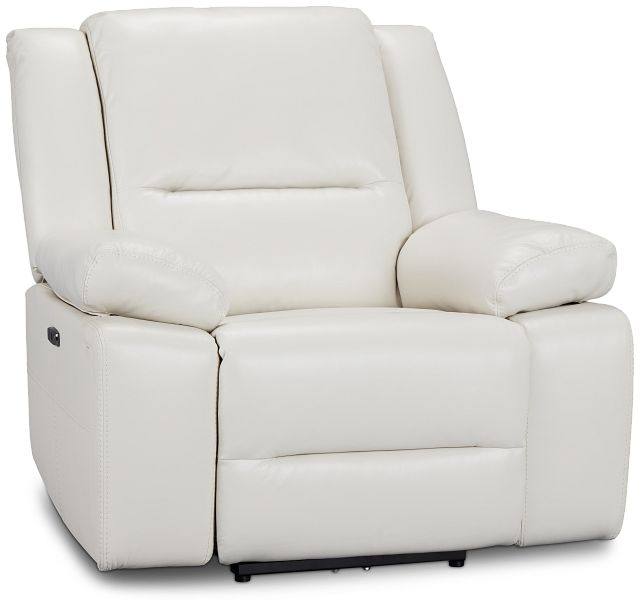 Peyton Light Beige Lthr/vinyl Power Recliner