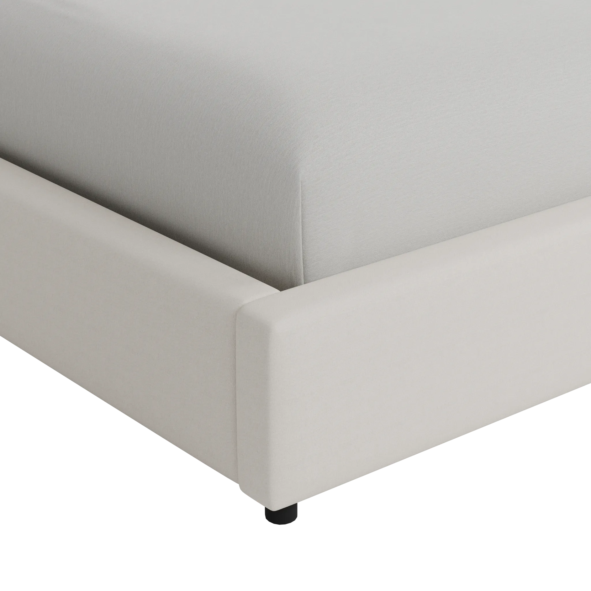 Grayton Merino Light Beige 44" Upholstered Platform Bed