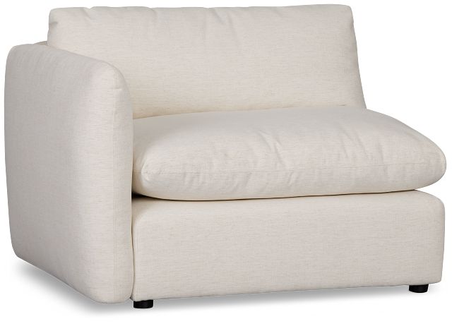 Serena White Fabric Left Chair