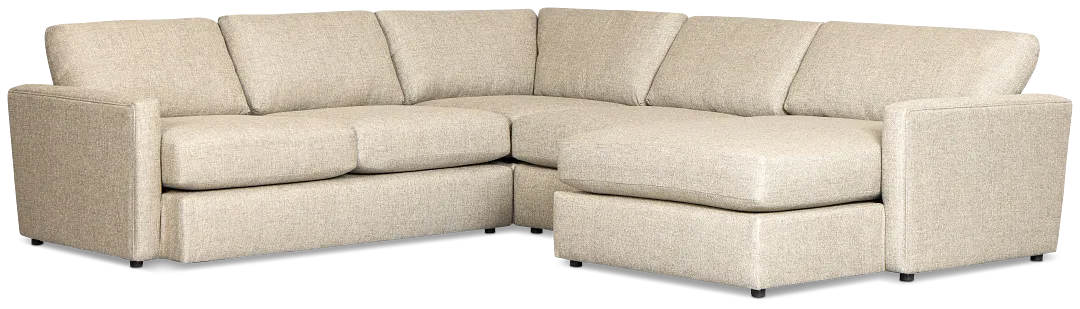 Maxwell Dark Gray Fabric Medium Right Chaise Sectional
