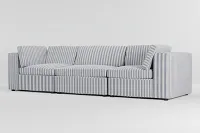 Destin Sea Lane Dark Blue Fabric 3-piece Modular Sofa