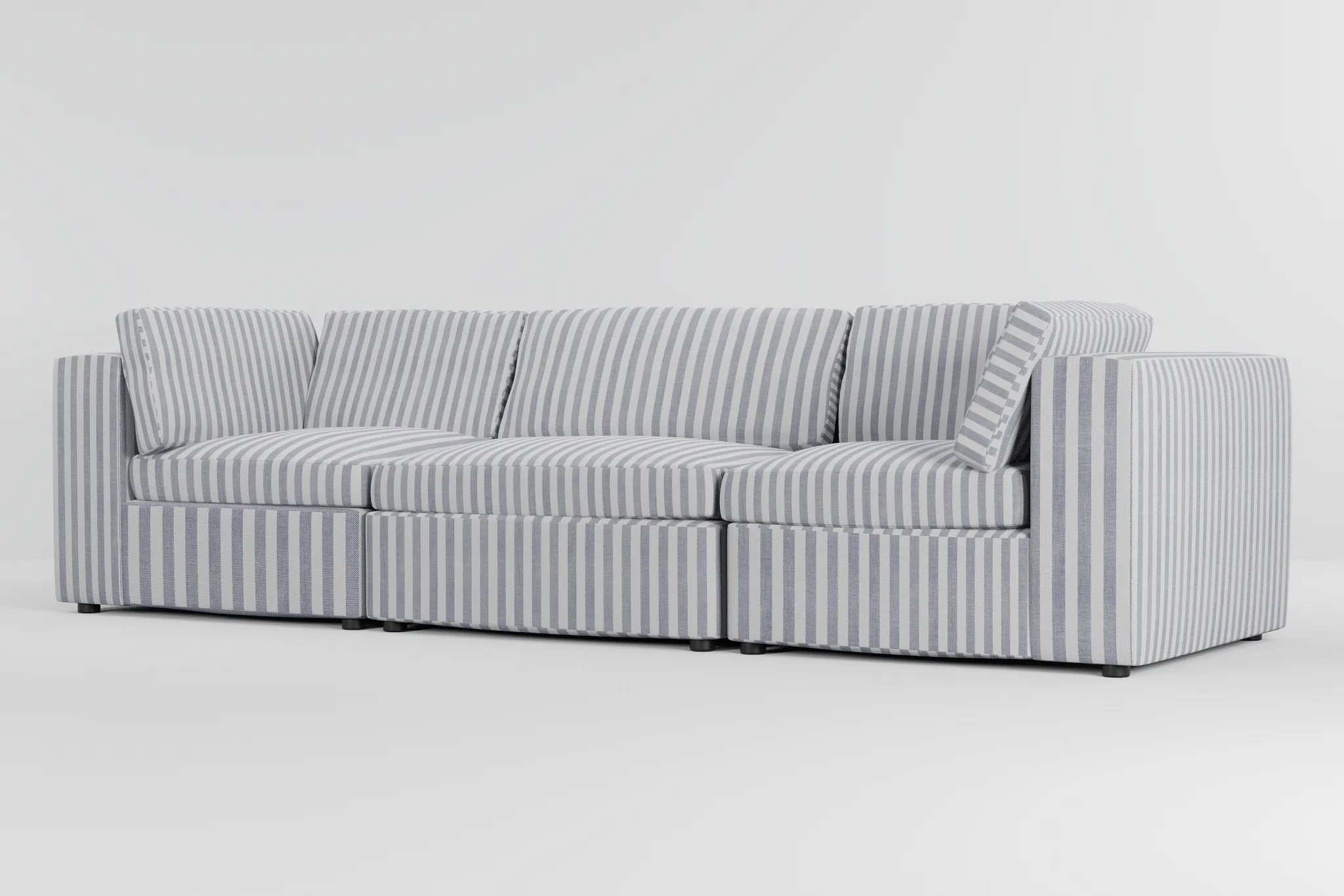 Destin Sea Lane Dark Blue Fabric 3-piece Modular Sofa