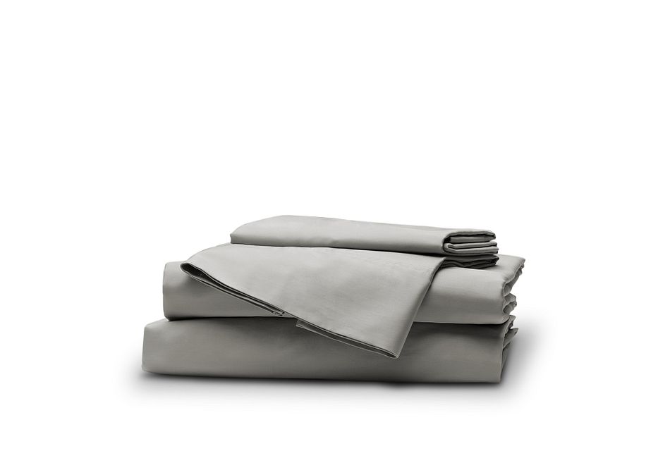 Cotton Sateen Gray 300 Thread Sheet Set