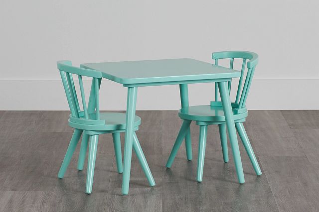 Windsor Light Blue Table & 2 Chairs (5)